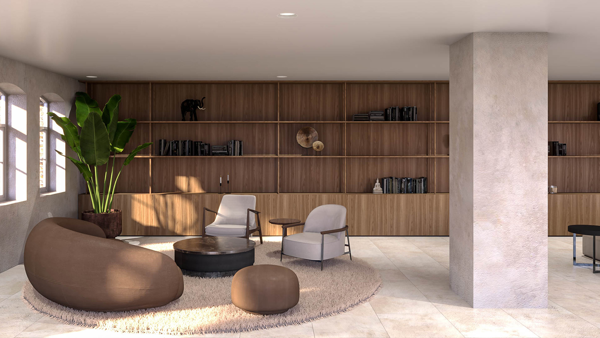 Interieurontwerp lobby in kantoorgebouw door Studio Doable