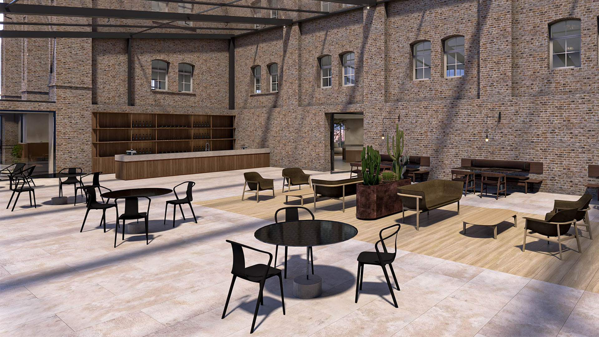 Interieurontwerp restaurant in kantoorgebouw door Studio Doable