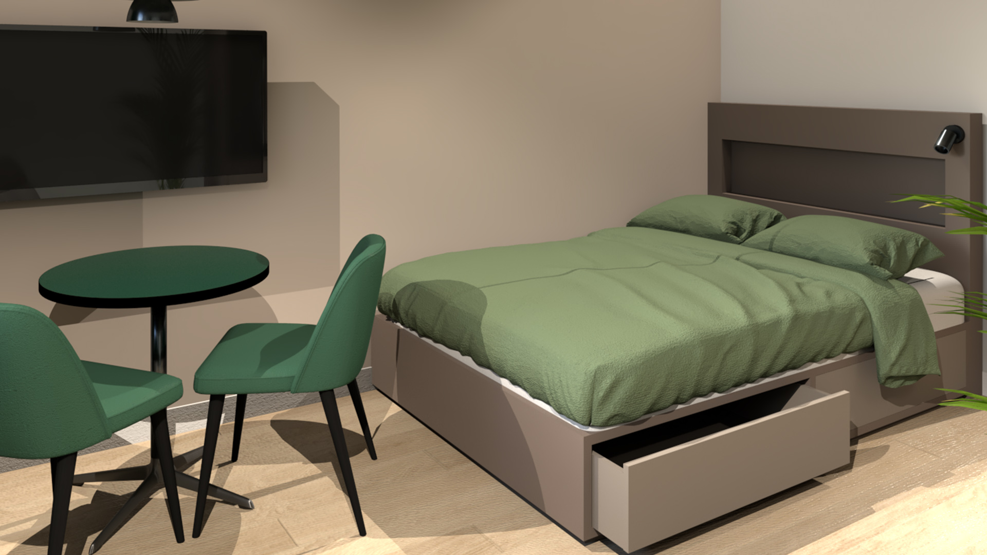 Interieurontwerp studentenkamer door Studio Doable