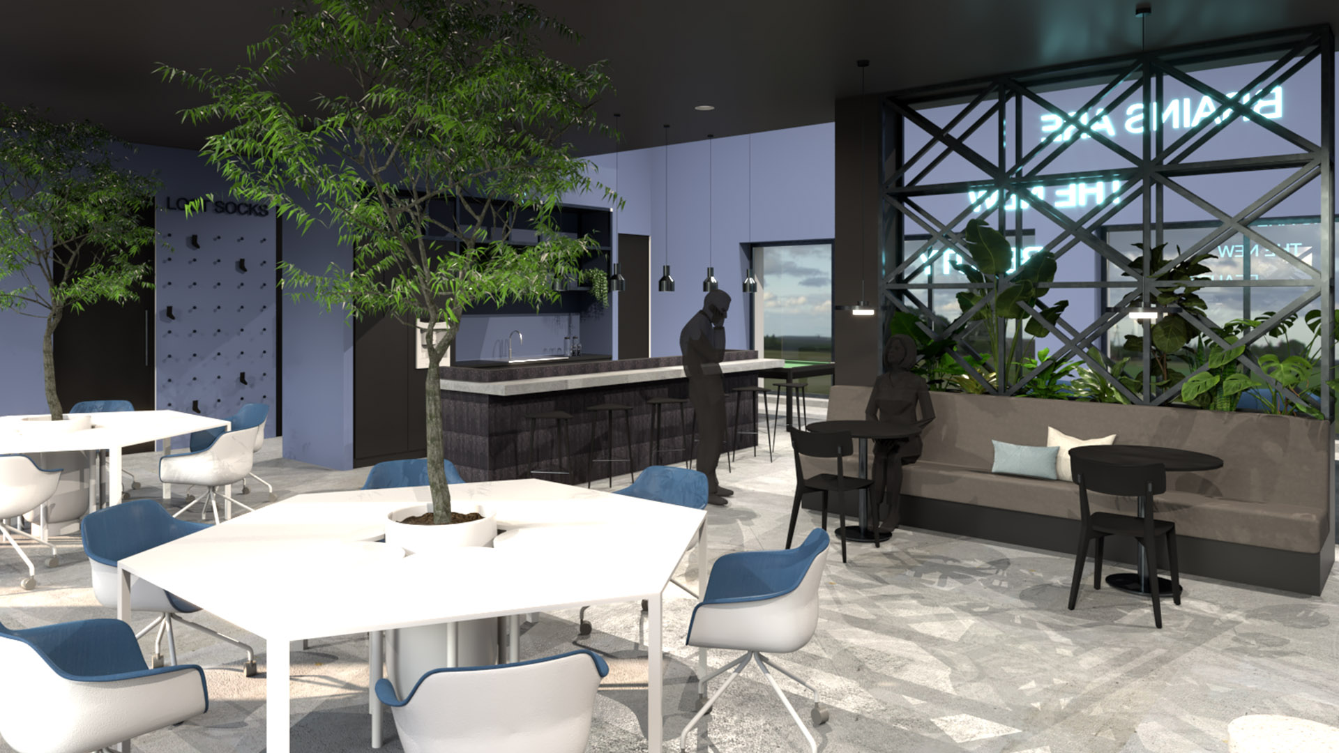 Interieurontwerp gemeenschappelijke ruimte studentenflat door Studio Doable