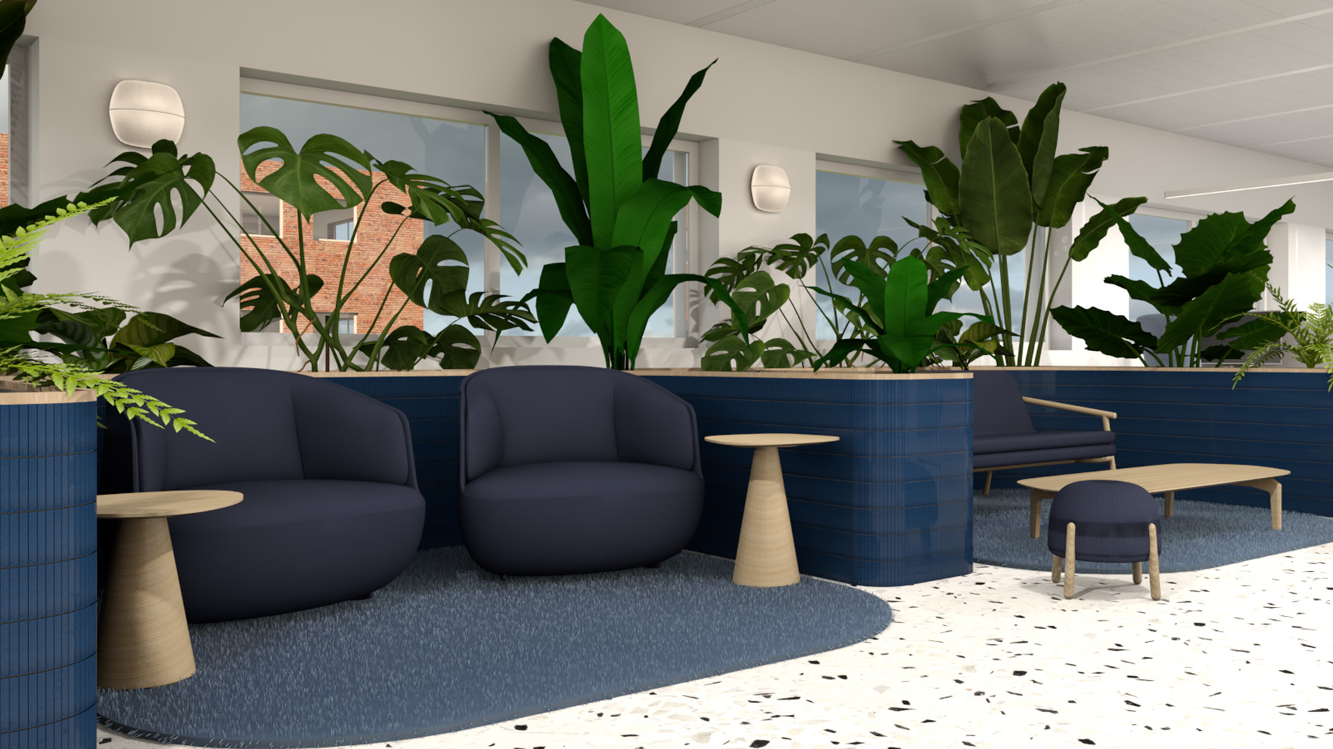 Interieurontwerp ontvangstruimte kantooromgeving door Studio Doable