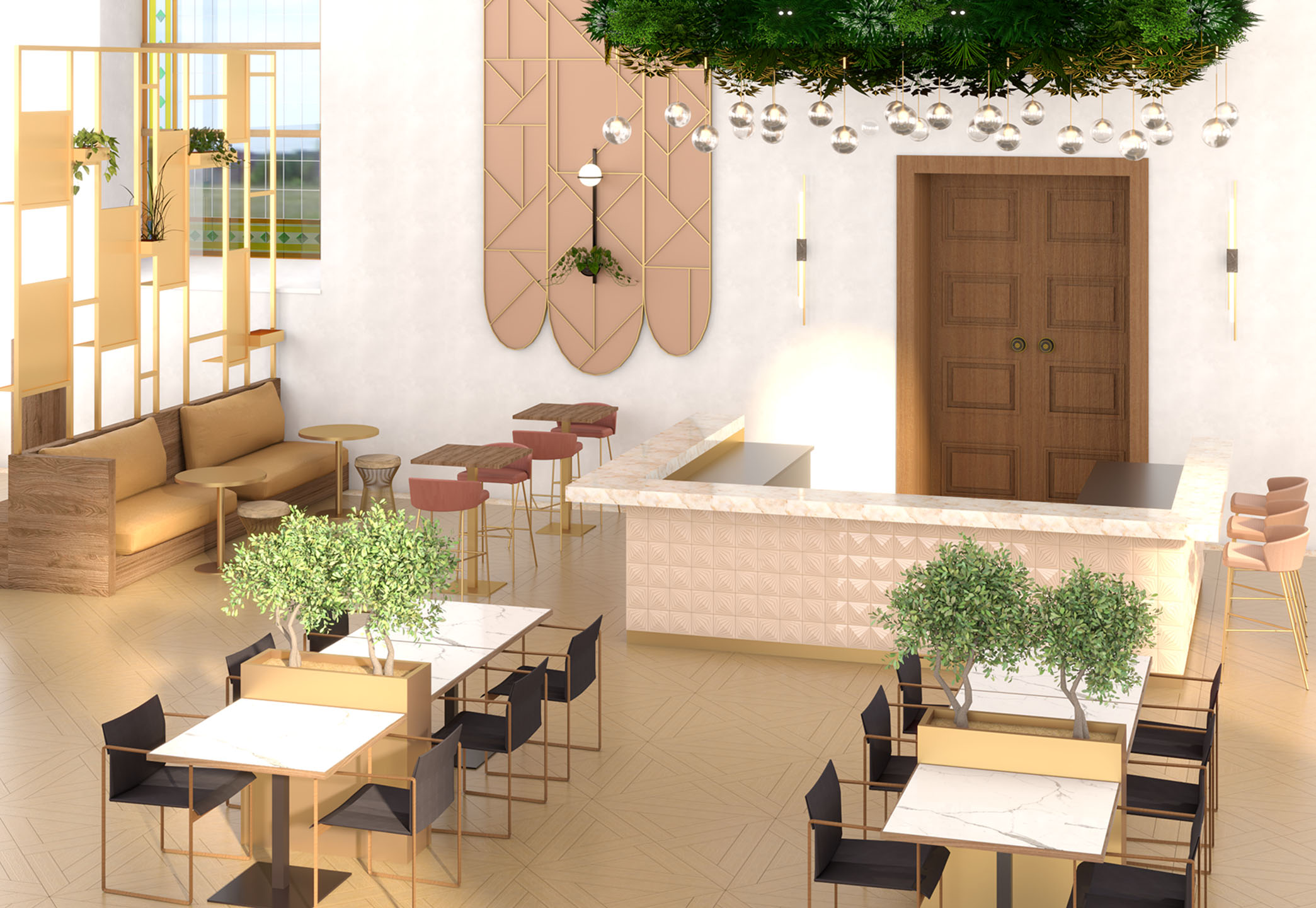 Interieurontwerp restaurant in voormalige kerk door Studio Doable