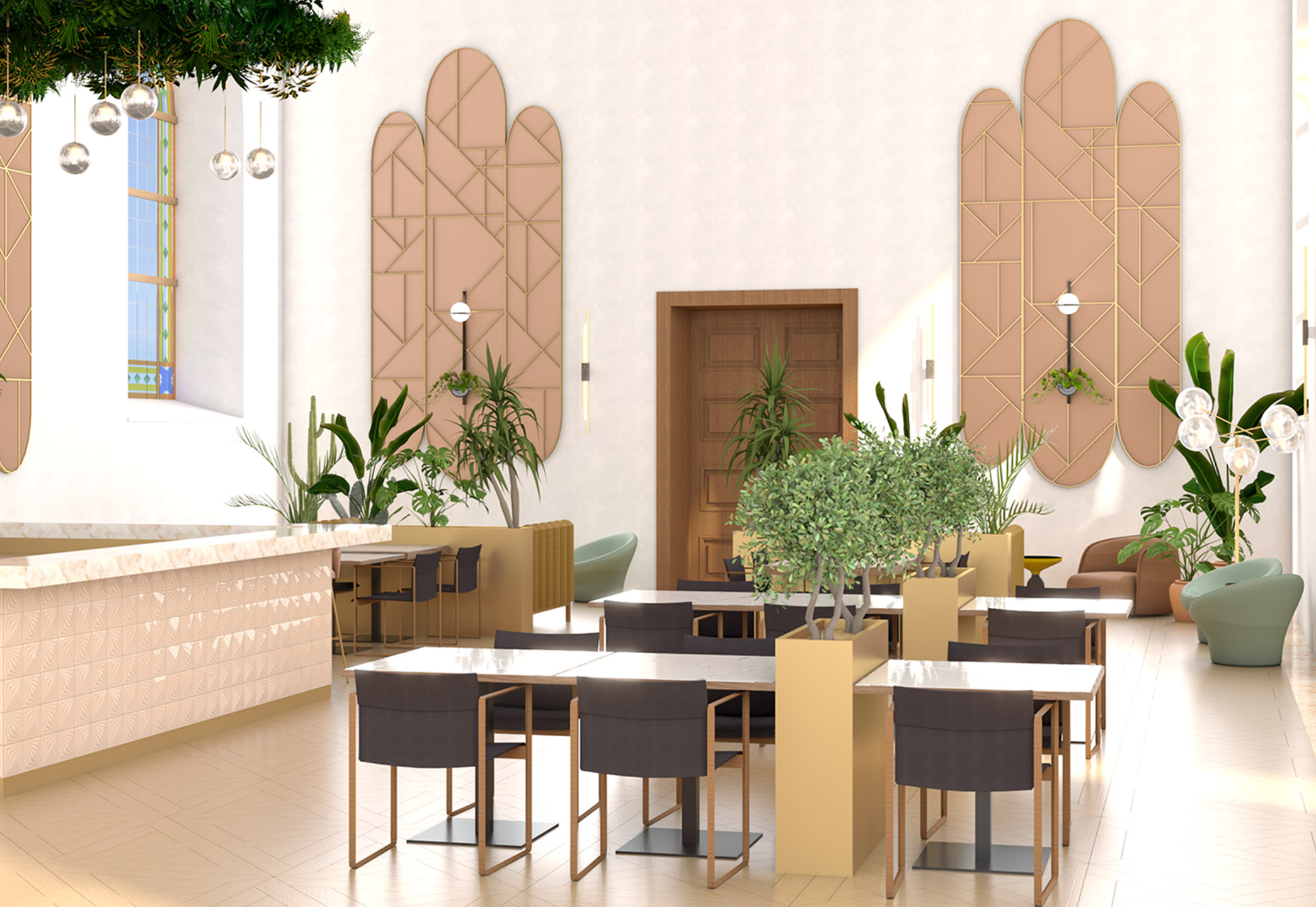 Interieurontwerp restaurant in voormalige kerk door Studio Doable