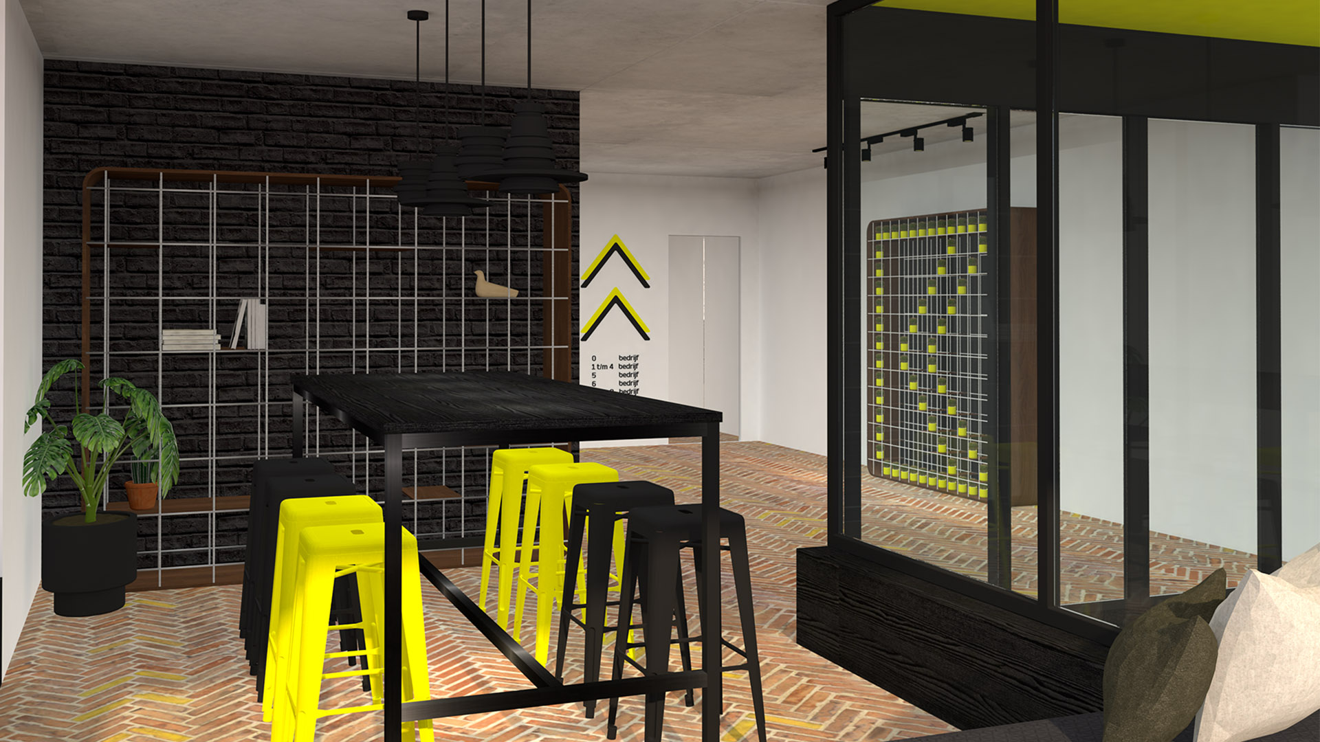 Interieurontwerp entree kantoorgebouw door Studio Doable