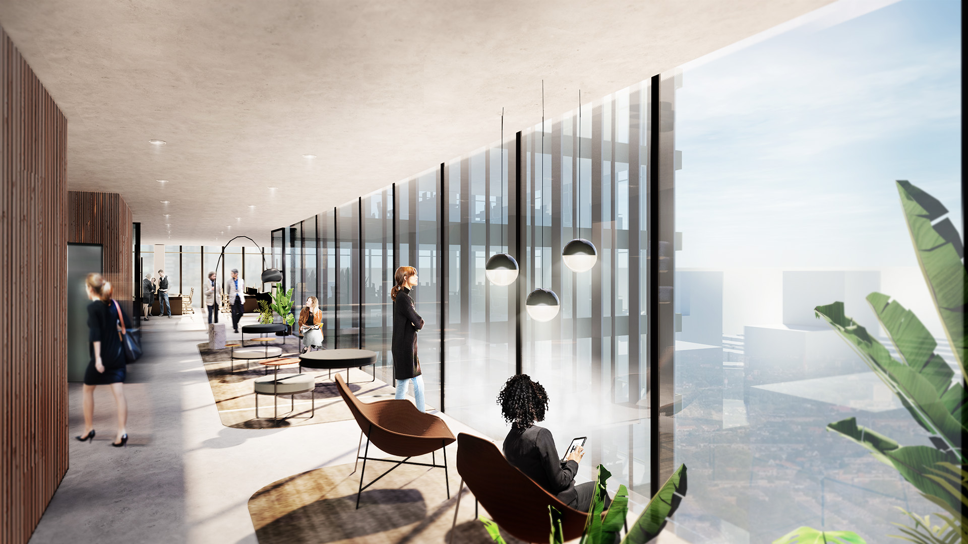 3D-impressie van een kantoorgebouw gemaakt door Studio Doable